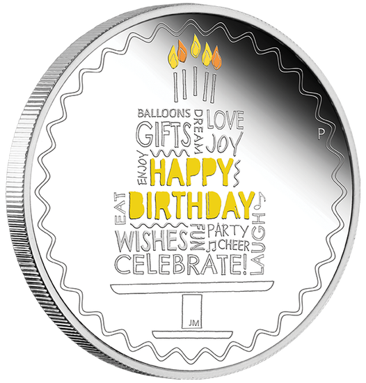 Cumpleaños coloreado 1 oz Plata 2022 Proof