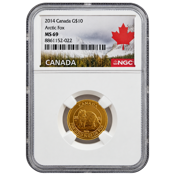 Arctic Fox 1/4 oz Gold 2014 NGC MS69