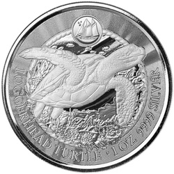 Cayman Islands: Loggerhead Turtle 1 oz Silber 2023 Prooflike