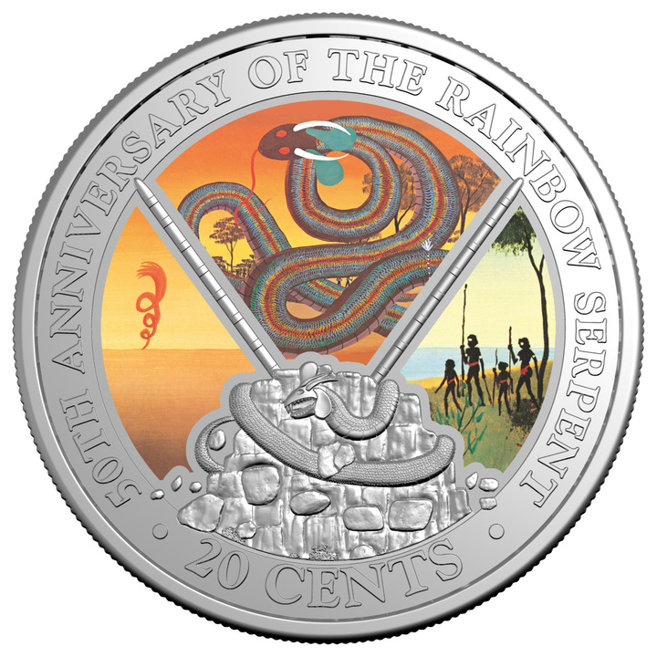 RAM 50th Anniversary of The Rainbow Serpent din cupro-nichel colorată 2025 (monedă în card)