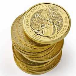 Les bêtes royales Tudor : Lion d'Angleterre 1 once d'or 2022