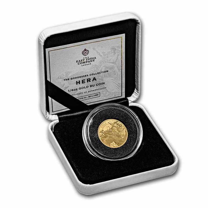 Santa Elena: Diosa - Hera y el Pavo Real 1/4 oz Oro 2022