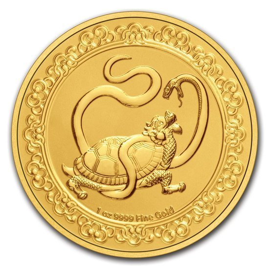 Niue: Celestial Animals - Schwarze Schildkröte 1 oz Gold 2021