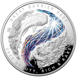 Great Barrier Reef coloured 1 oz Silver 2022 Proof Dome-Shaped Coin