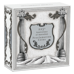 225.º aniversario de la proclamación australiana – Moneda Pillar Dollar 1 onza de plata 2025 con acabado envejecido