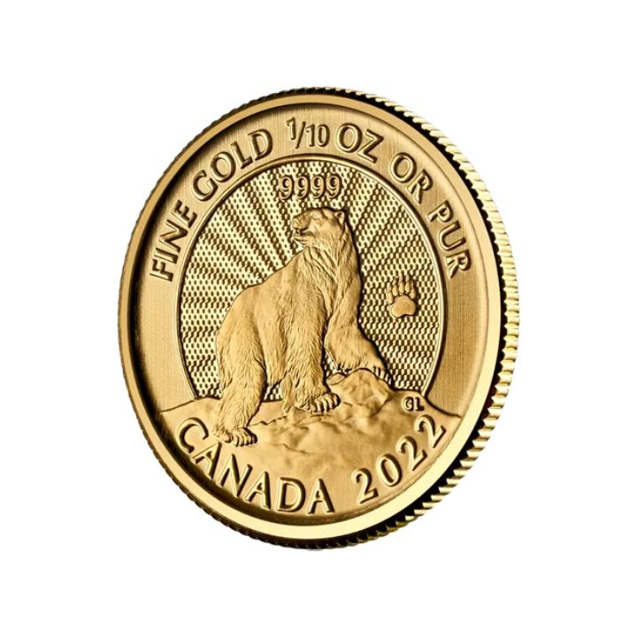 Canada: The Majestic Polar Bear 1/10 oz Gold 2022 Coin