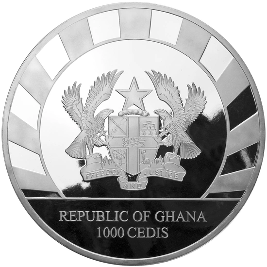 Ghana: Gigantes de la Edad de Hielo - Reno 1000 gramos Plata 2022