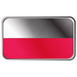 Lingot Scottsdale Mint - Drapeau polonais coloré 1 once d'argent