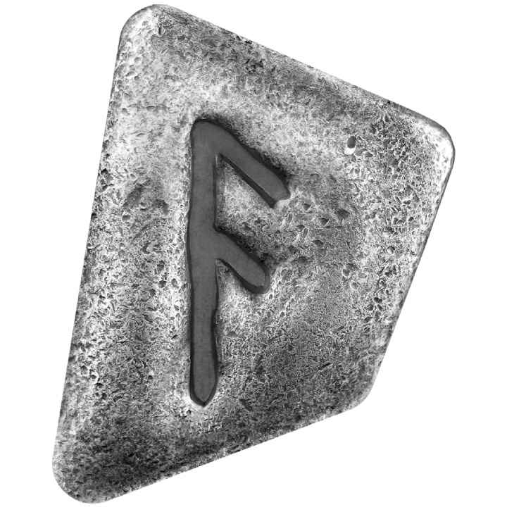 Lingotto Germania Mint: Rune - Ansuz colorato 1 oncia d'argento finitura antica