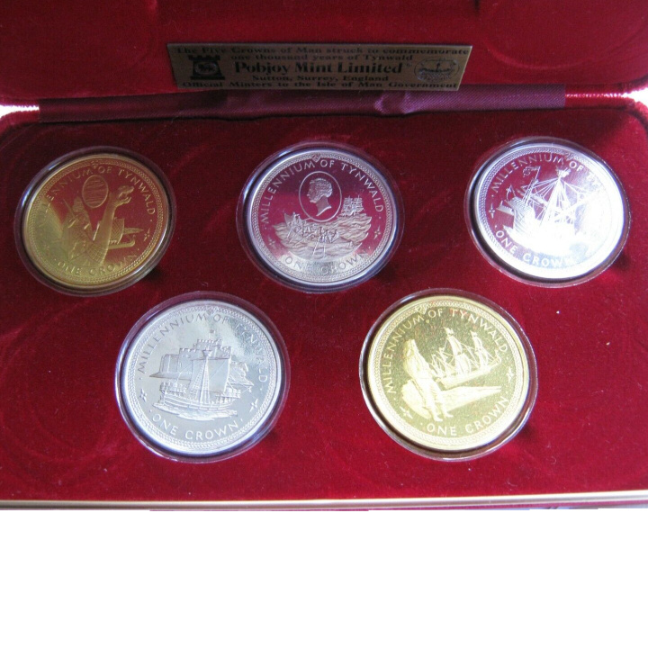 Isle of Man: Set of 5 Millennium of Tynwald Silber Coins 1979 Proof