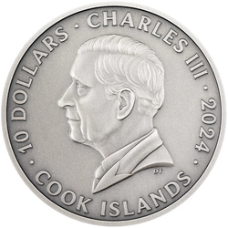 Cook Islands: Iron Maiden - The Book of Souls kolorowany 2 uncje Srebra 2024 Antique Finish