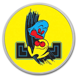 PAC-MAN Arcade Cabinet kolorowany 1 uncja Srebra