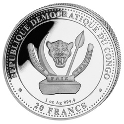 Monedă de Argint Congo Prehistoric Life - Velociraptor Mongoliensis 1 oz Argint 2025