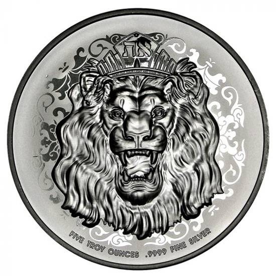 Roaring Lion 5 uncji Srebra 2021 High Relief