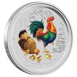 Collezione di 4 monete della serie Lunar Anno del Gallo 1 oncia d'argento