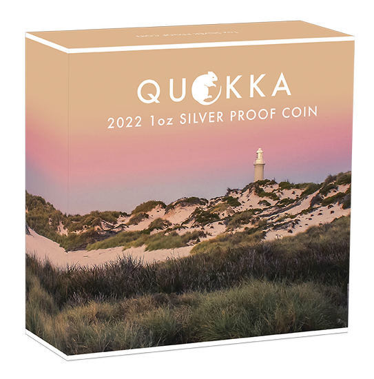 Quokka coloreado 1 oz Plata 2022 Proof