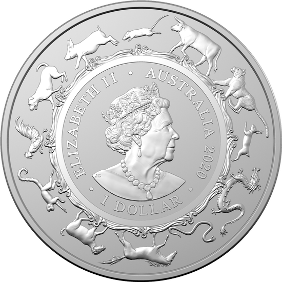 Royal Australian Mint: Jahr der Ratte 1 oz Silber 2020