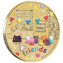 Set de 3 monedas de bronce de aluminio The Perth Mint: Peppa Pig - Friends 30,5 g 2026