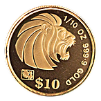 Singapore Lion: Set of 5 coins 1.9 oz Gold 1993