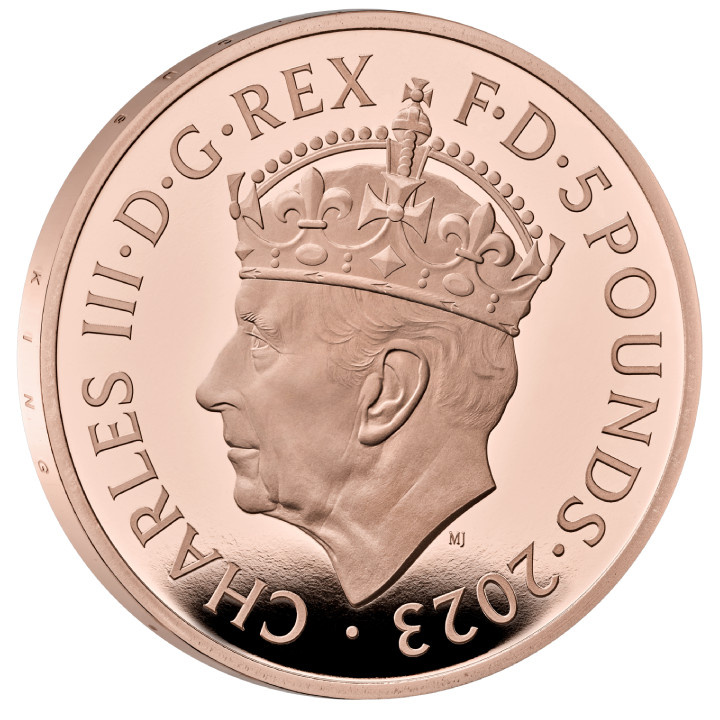 La Coronación de Su Majestad el Rey Carlos III £5 Złoto 2023 Proof