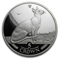 Isle of Man Série kočky: Siamská kočka 1 unce stříbra 1992 Proof