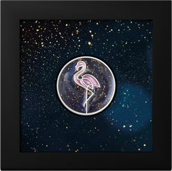 Cook Islands Line Art - Flamingo colorat 1 oz argint 2026 Proof