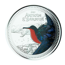 Antigua & Barbuda: Frigatebird coloured 1 oz Silber 2021