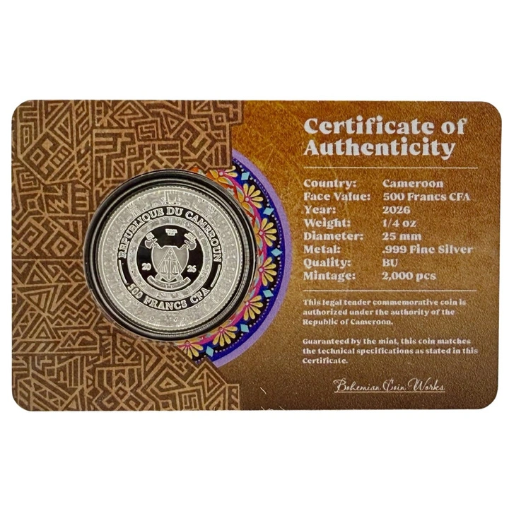 Ezüst érme Mexican Cinco Grandes - Jaguár 1/4 uncia ezüst 2026 Proof