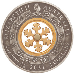 Christmas Wonderland coloured 2 oz Silber 2021 Antiqued Coin 