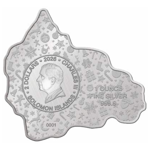 Moneta in argento Solomon Islands: Santa & Red Truck colorata 1 oncia Argento 2026 Reverse Proof