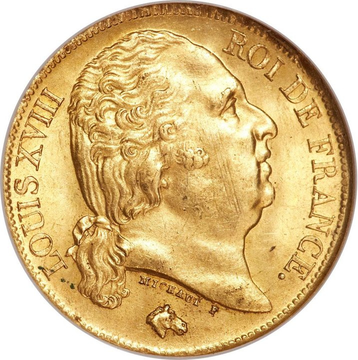 Francja, 20 Franków Ludwik XVIII 1814-1824