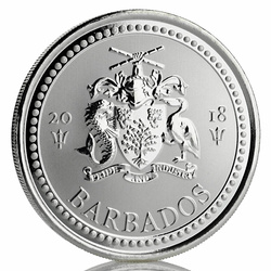 Barbade : Trident 1 once d'argent 2018