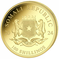 African Wildlife: Somalia Elephant 1/10 oz Gold 2024
