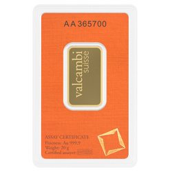 Goldbarren Valcambi 20 g Gold