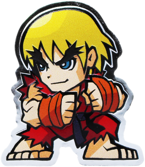 Street Fighter : Mini Fighter Ken coloré 1 once d'argent 2021 Proof
