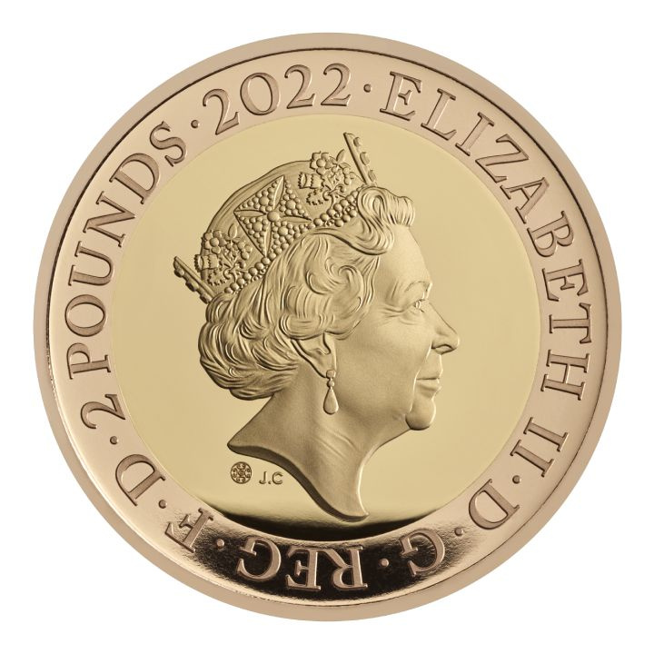25. rocznica £2 Złoto 2022 Proof
