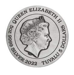 Tuvalu : Signes du zodiaque coloré 5 onces d'argent 2022 Pièce antique
