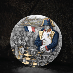 Niue: Visionaries in History - Napoleon Bonaparte pozłacany 2 uncje Srebra 2025 Antiqued Coin