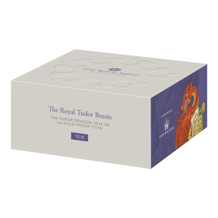 The Royal Tudor Beasts: The Tudor Dragon 1 oncia d'oro 2024 Proof