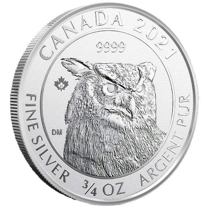 Canada: Animal Portraits - Great Horned Owl 3/4 uncji Srebra 2021