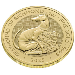 The Royal Tudor Beasts: The Greyhound of Richmond 1 uncja Złota 2025