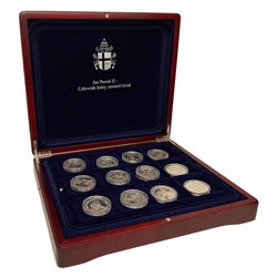 Zestaw 24 medali Jan Paweł II - Człowiek, który zmienił świat 180 g Srebra Proof