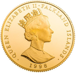 Islas Malvinas Reina Madre 2 Libras 1998 Proof