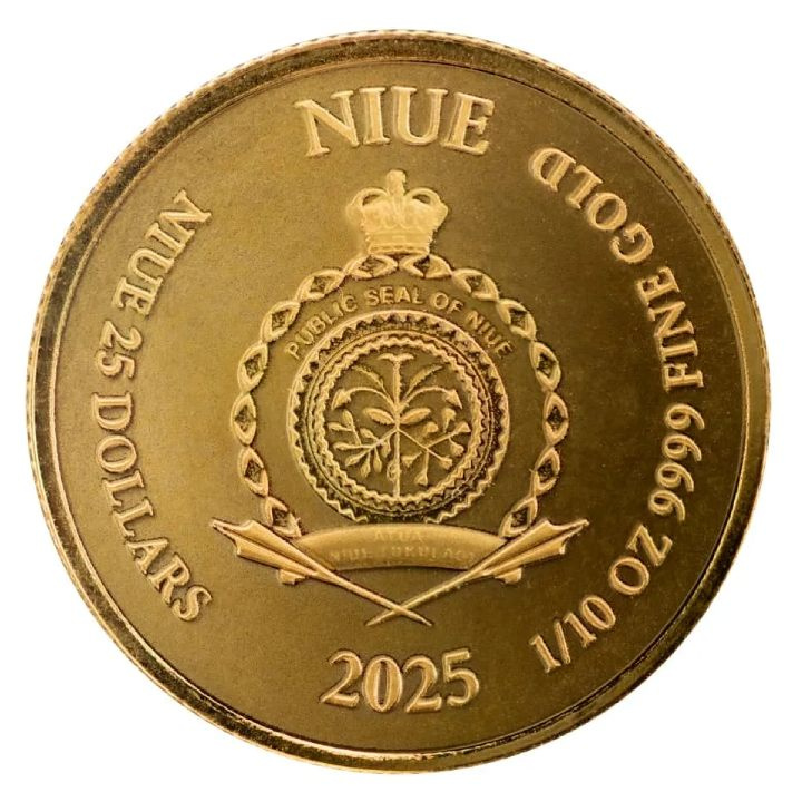 Niue: Lady Justice 1/10 oz Oro 2025