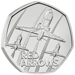 The Red Arrows 50p rame-nichel 2025