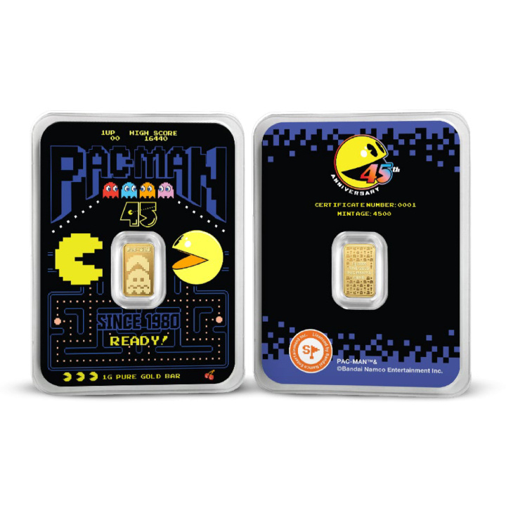Sztabka PAC-MAN 45. rocznica 1 gram Złota 2025