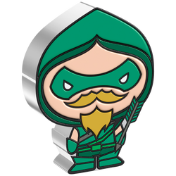 Niue: DC Comics - Green Arrow Chibi Coin kolorowany 1 uncja Srebra 2022 Proof