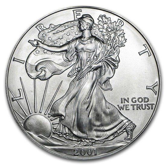 American Eagle 1 oz Silber 2001 GCN ECC MS70