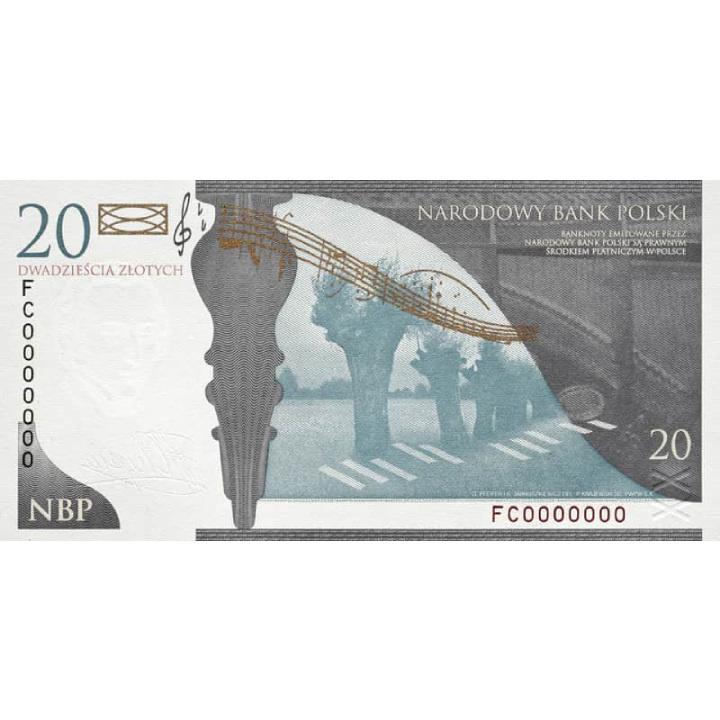 Banconota NBP Fryderyk Chopin 2009 20 zł