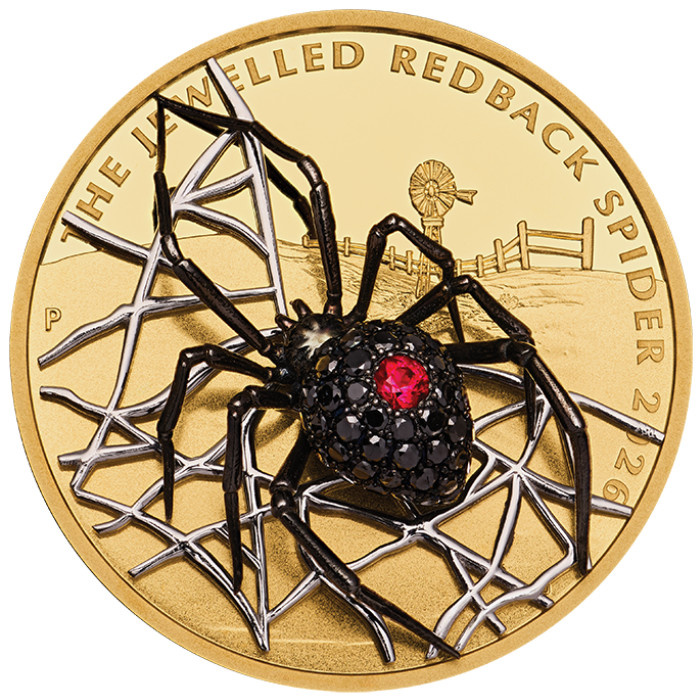 Aranyérme The Jewelled Redback Spider 2 uncia arany 2026 Diamond Proof